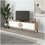 Έπιπλο τηλεόρασης Gora  χρώμα sapphire oak - λευκό 180x35,6x51εκ. - Image 3