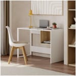 Γραφείο εργασίας Cubo  χρώμα λευκό - sapphire oak 110x50x75εκ.
