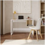 Γραφείο εργασίας Cubo  χρώμα λευκό - sapphire oak 110x50x75εκ. - Image 3