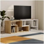 Έπιπλο τηλεόρασης Glis  πολυμορφικό χρώμα sapphire oak - λευκό 145x35x44,8εκ. - Image 2