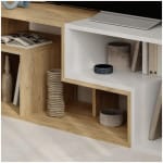 Έπιπλο τηλεόρασης Glis  πολυμορφικό χρώμα sapphire oak - λευκό 145x35x44,8εκ. - Image 3