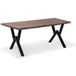 Τραπέζι Walter  Mdf - μεταλλικό χρώμα καρυδί 140x80x75εκ.