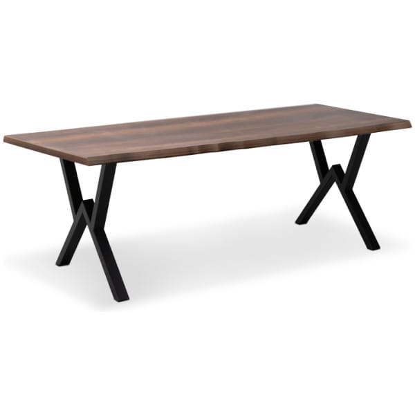 Τραπέζι Walter  Mdf - μεταλλικό χρώμα καρυδί 200x100x75εκ. - Image 1
