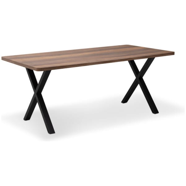 Τραπέζι Jeremy  Mdf - μεταλλικό χρώμα καρυδί 160x80x75εκ. - Image 1
