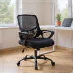 Καρέκλα γραφείου Freda  με ύφασμα Mesh χρώμα μαύρο 65x65x90/100εκ. - Image 4