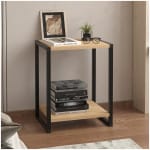Κομοδίνο Gina  χρώμα sapphire oak - μαύρο 39x30x48εκ.