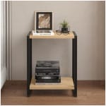 Κομοδίνο Gina  χρώμα sapphire oak - μαύρο 39x30x48εκ. - Image 2
