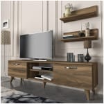 Έπιπλο τηλεόρασης Colin  χρώμα καρυδί 150x29,5x40,6εκ.