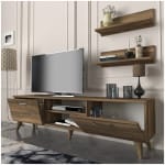 Έπιπλο τηλεόρασης Colin  χρώμα καρυδί 150x29,5x40,6εκ. - Image 2