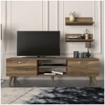Έπιπλο τηλεόρασης Colin  χρώμα καρυδί 150x29,5x40,6εκ. - Image 3
