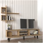 Σύνθεση τηλεόρασης Salerno  χρώμα sapphire oak 180x35x51εκ. - Image 2