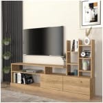 Σύνθεση τηλεόρασης Pesaro  χρώμα sepet oak 165x25x91,3εκ.