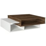 Τραπεζάκι σαλονιού Tab  χρώμα λευκό - καρυδί 105x60x32εκ. - Image 5