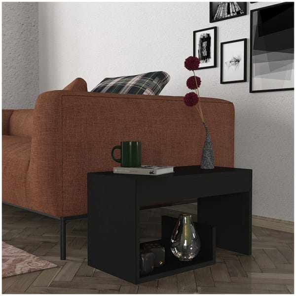 Τραπεζάκι βοηθητικό Rosana  χρώμα μαύρο 35x29,5x60εκ. - Image 2