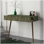 Κονσόλα επιτοίχια Forest  χρώμα λαδί - καρυδί 120x35x89,3εκ. - Image 2