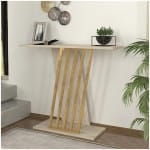 Κονσόλα Gravity  χρώμα travertine - χρυσό 90x29,6x76,8εκ.
