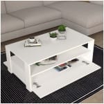 Τραπεζάκι σαλονιού Balina  χρώμα λευκό 110x60x40εκ. - Image 4