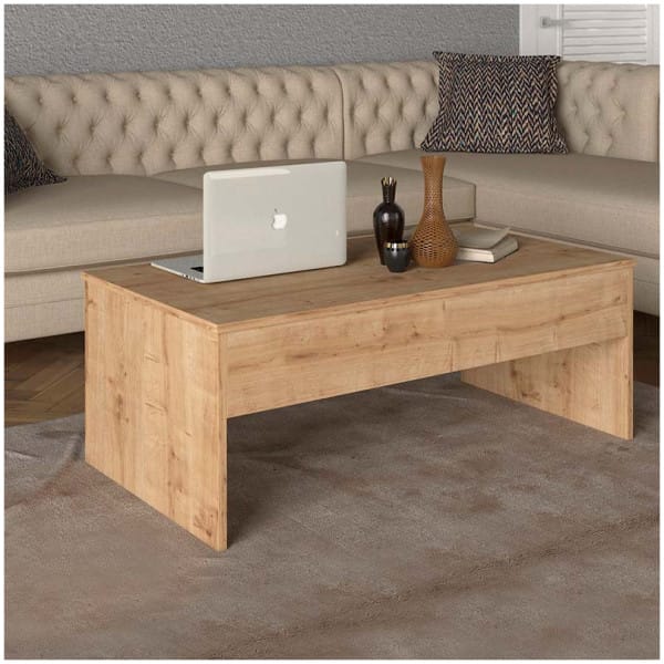 Τραπεζάκι σαλονιού Devon  με σερβιτόρο χρώμα sapphire oak 110x60x44,8εκ. - Image 4