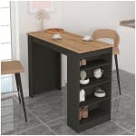 Τραπέζι μπαρ Monaco  χρώμα ανθρακί - sapphire oak 120x51,6x101,8εκ.