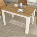 Τραπέζι Darlen  χρώμα λευκό - sapphire oak 110x72x74εκ.