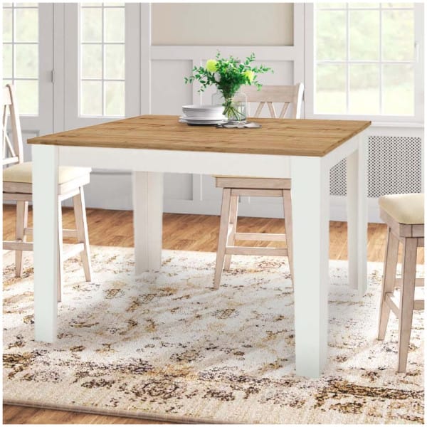 Τραπέζι Darlen  χρώμα λευκό - sapphire oak 110x72x74εκ. - Image 5