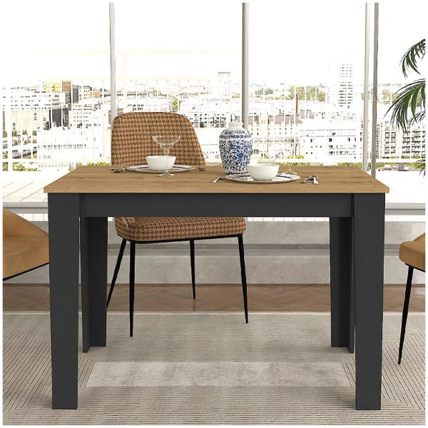 Τραπέζι Darlen  χρώμα ανθρακί - sapphire oak 110x72x74εκ. - Image 4