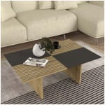 Τραπεζάκι σαλονιού Venita  χρώμα sapphire oak - ανθρακί 90x60x33,8εκ.