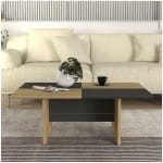 Τραπεζάκι σαλονιού Venita  χρώμα sapphire oak - ανθρακί 90x60x33,8εκ. - Image 5