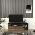 Έπιπλο τηλεόρασης Acnes  χρώμα μαύρο - καρυδί 160x40x53εκ. - Image 3