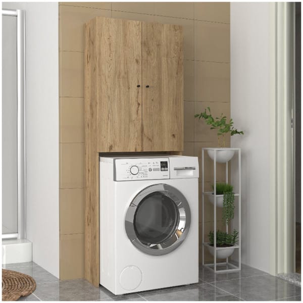 Έπιπλο πλυντηρίου Romme  χρώμα sepet oak 65x27,1x180εκ. - Image 3