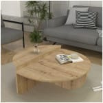 Τραπεζάκι σαλονιού Nilvia  χρώμα sapphire oak Ø85x35εκ.