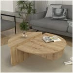 Τραπεζάκι σαλονιού Nilvia  χρώμα sapphire oak Ø85x35εκ. - Image 4