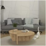 Τραπεζάκι σαλονιού Nilvia  χρώμα sapphire oak Ø85x35εκ. - Image 5