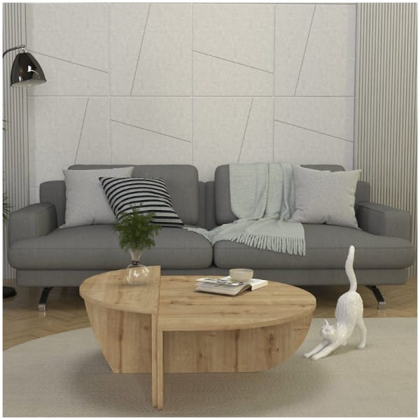 Τραπεζάκι σαλονιού Nilvia  χρώμα sapphire oak Ø85x35εκ. - Image 5