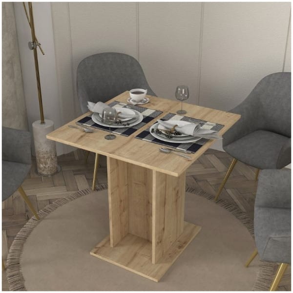 Τραπέζι Allos  χρώμα sapphire oak 75x75x77εκ. - Image 4