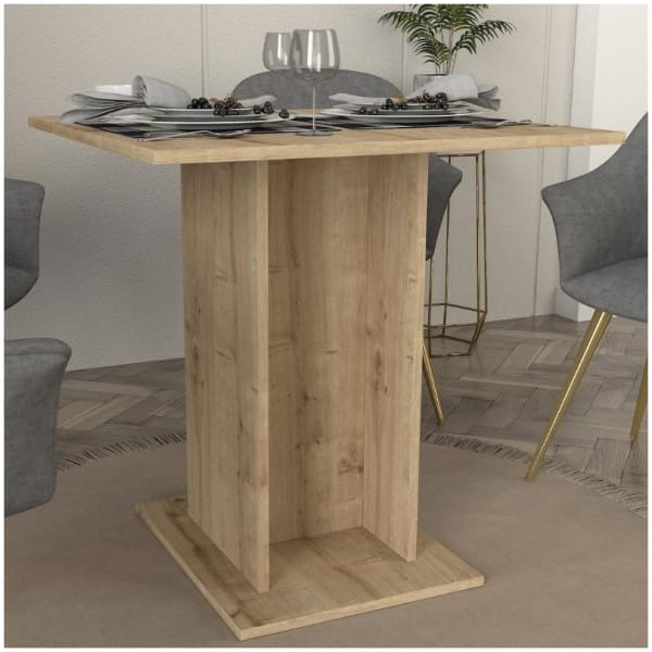 Τραπέζι Allos  χρώμα sapphire oak 75x75x77εκ. - Image 5