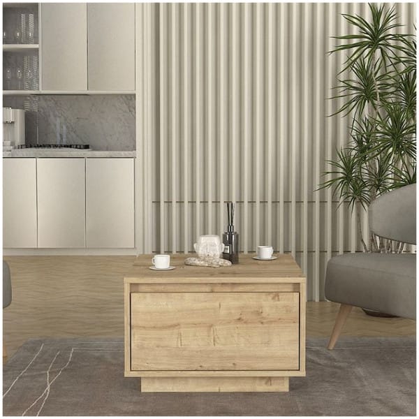 Τραπεζάκι σαλονιού Pura  χρώμα sapphire oak 60x60x40εκ. - Image 5