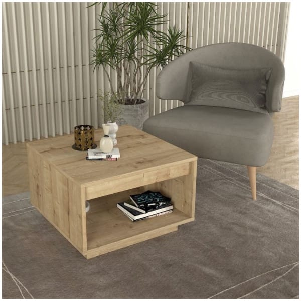 Τραπεζάκι σαλονιού Onda  χρώμα sapphire oak 60x60x40εκ. - Image 4