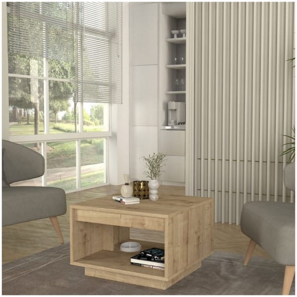 Τραπεζάκι σαλονιού Onda  χρώμα sapphire oak 60x60x40εκ. - Image 5