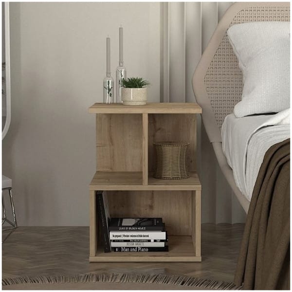 Κομοδίνο - Τραπεζάκι βοηθητικό Entiero  χρώμα sapphire oak 39,8x35x54,6εκ. - Image 4