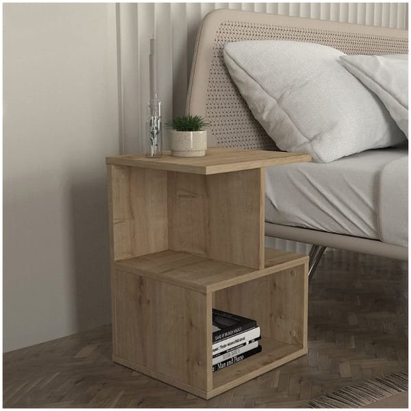 Κομοδίνο - Τραπεζάκι βοηθητικό Entiero  χρώμα sapphire oak 39,8x35x54,6εκ. - Image 5