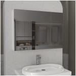 Καθρέπτης μπάνιου Base Μegapap χρώμα λευκό 90x17,1x65εκ. - Image 3
