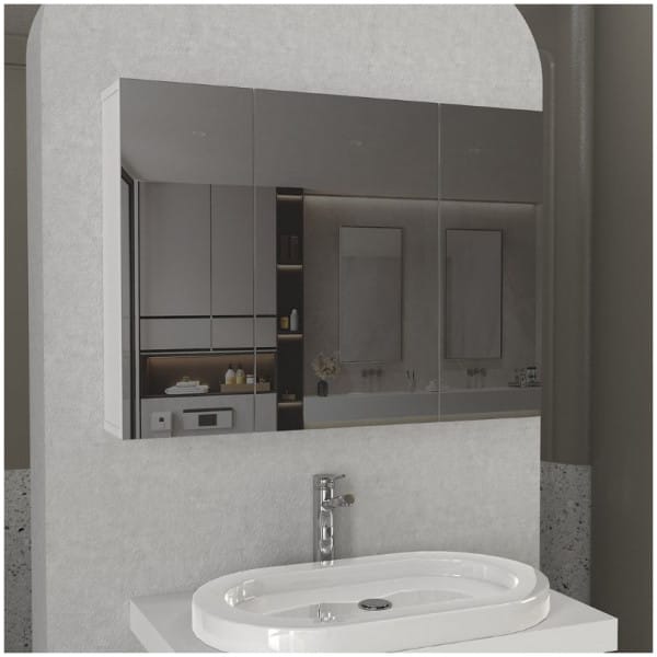 Καθρέπτης μπάνιου Base Μegapap χρώμα λευκό 90x17,1x65εκ. - Image 3