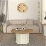 Τραπεζάκι σαλονιού Bohema  χρώμα ivory - sepet oak Ø85x43,2εκ. - Image 2