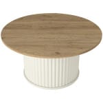 Τραπεζάκι σαλονιού Bohema  χρώμα ivory - sepet oak Ø85x43,2εκ. - Image 3