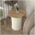 Τραπεζάκι βοηθητικό Bohema  χρώμα ivory - sepet oak Ø50x53,2εκ.
