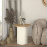 Τραπεζάκι βοηθητικό Bohema  χρώμα ivory - sepet oak Ø50x53,2εκ. - Image 2