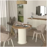 Τραπέζι Bohema  χρώμα ivory - sepet oak Ø90x77,7εκ. - Image 5