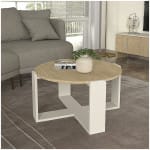 Τραπεζάκι σαλονιού Rebel  χρώμα rota oak - sandstone Ø70x38εκ. - Image 2
