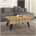 Τραπεζάκι σαλονιού Gemma  χρώμα sepet oak 90x59,6x36,8εκ.